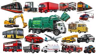 Garbage Truck, Fire Truck, Ambulance - Vehicle Names for Kids | Vehicles Vocabulary
