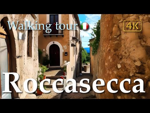 Roccasecca (Lazio), Italy【Walking Tour】History in Subtitles - 4K