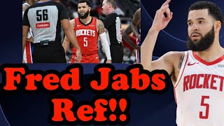 🚨😱Fred VanVleet nearly jabs ref in face during ejection storm-off