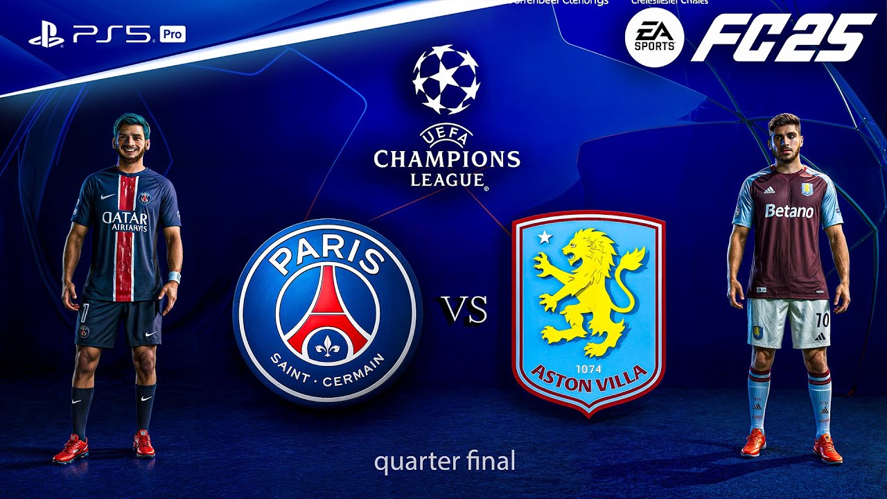 FC 25 - PSG vs. Aston Villa | UEFA Champions League Quarter Final | PS5™ Pro [4K60]