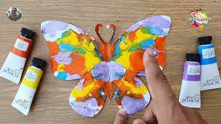 الالوان ممتعة الصف الأول الابتدائي وطريقة عمل الفراشة بالالوان