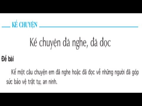 Tiếng Việt 5: Kể chuyện đã nghe, đã đọc
