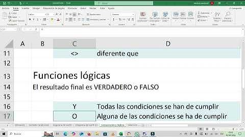 Excel  operadores de comparación y funciones logicas