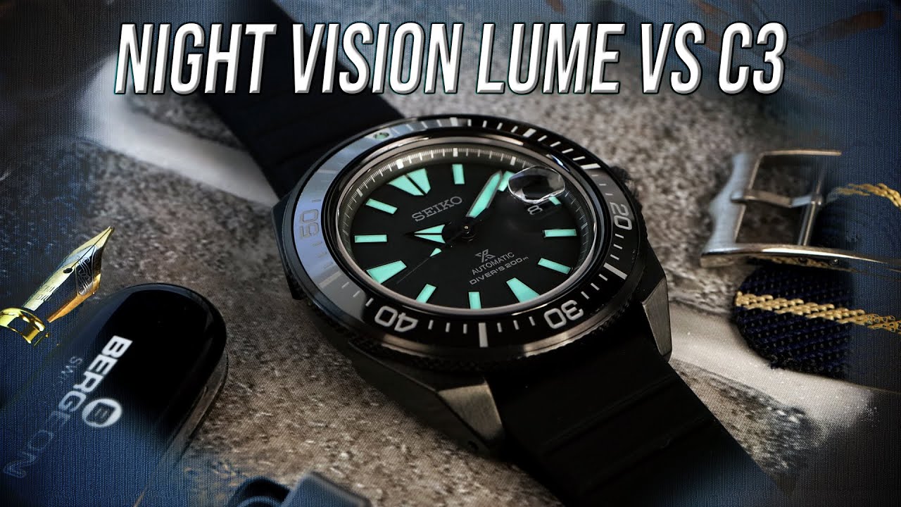 Swiss Lume vs Seiko Samurai SRPH97 Night Vision LUME! - YouTube