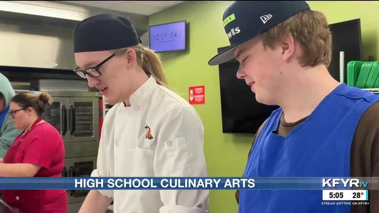 Williston students cooking in Culinary Arts course
