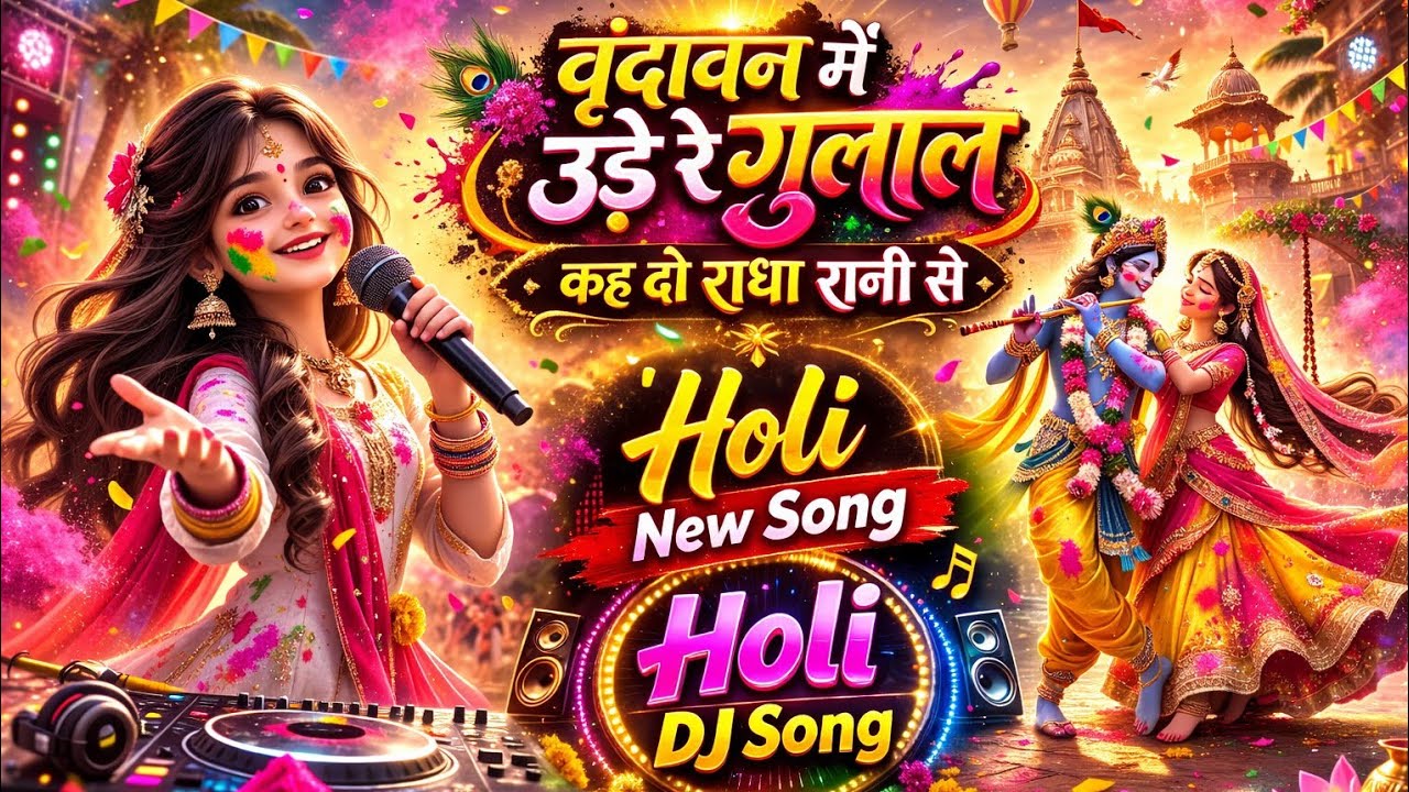 वृंदावन में उड़े रे गुलाल | Kah Do Radha Rani Se | Holi DJ Remix Bhajan 2026 🔥