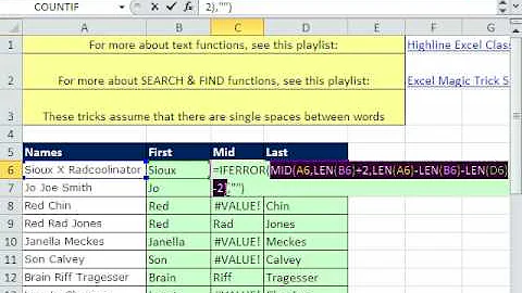 Extract Names from Excel List - Including Middle Names