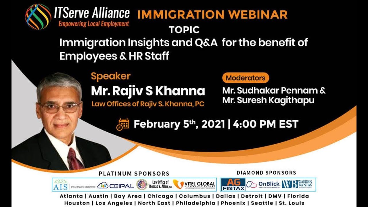 Employers and Immigration, Rajiv Khanna in QnA inar with ITSERVE