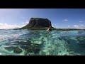 Freediving in Mauritius island coral reefs.