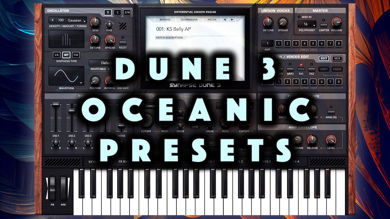 Synapse Dune 3: 50 Ambient Atmospheric Presets. Sound Demo