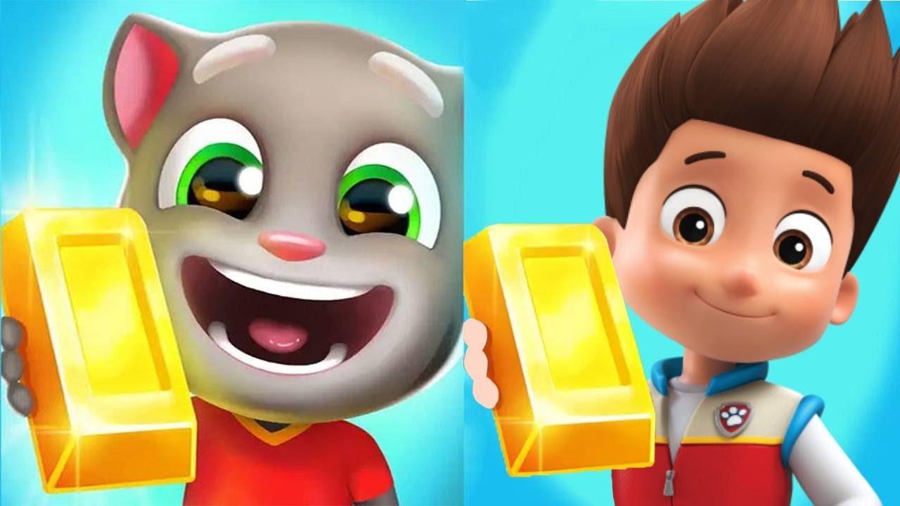 Talking Tom Gold Run Champion Tom vs Ryder Paw Patrol Subway Run ...