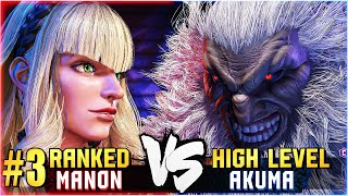 JoeyFGC (Manon) VS Akuma players High Level Gameplay in Street Fighter 6 - SF6