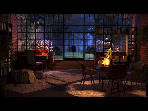 Garden Room Ambience | Relaxing Rain Sounds at Night