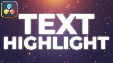 How To HIGHLIGHT TEXT In Davinci Resolve 19 Tutorial