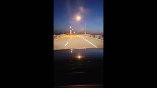 An evening drive over the Chesapeake Bay Bridge-Tunnel