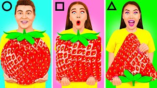 Geometric Shapes Food Challenge | Funny Situations KaZaZa Challenge