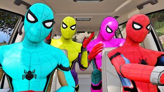 PRO 5 SPIDER MAN TEAM Surprise Music With Dancing In Car Ride Chase  Dance Party Spiderman Game screenshot 5