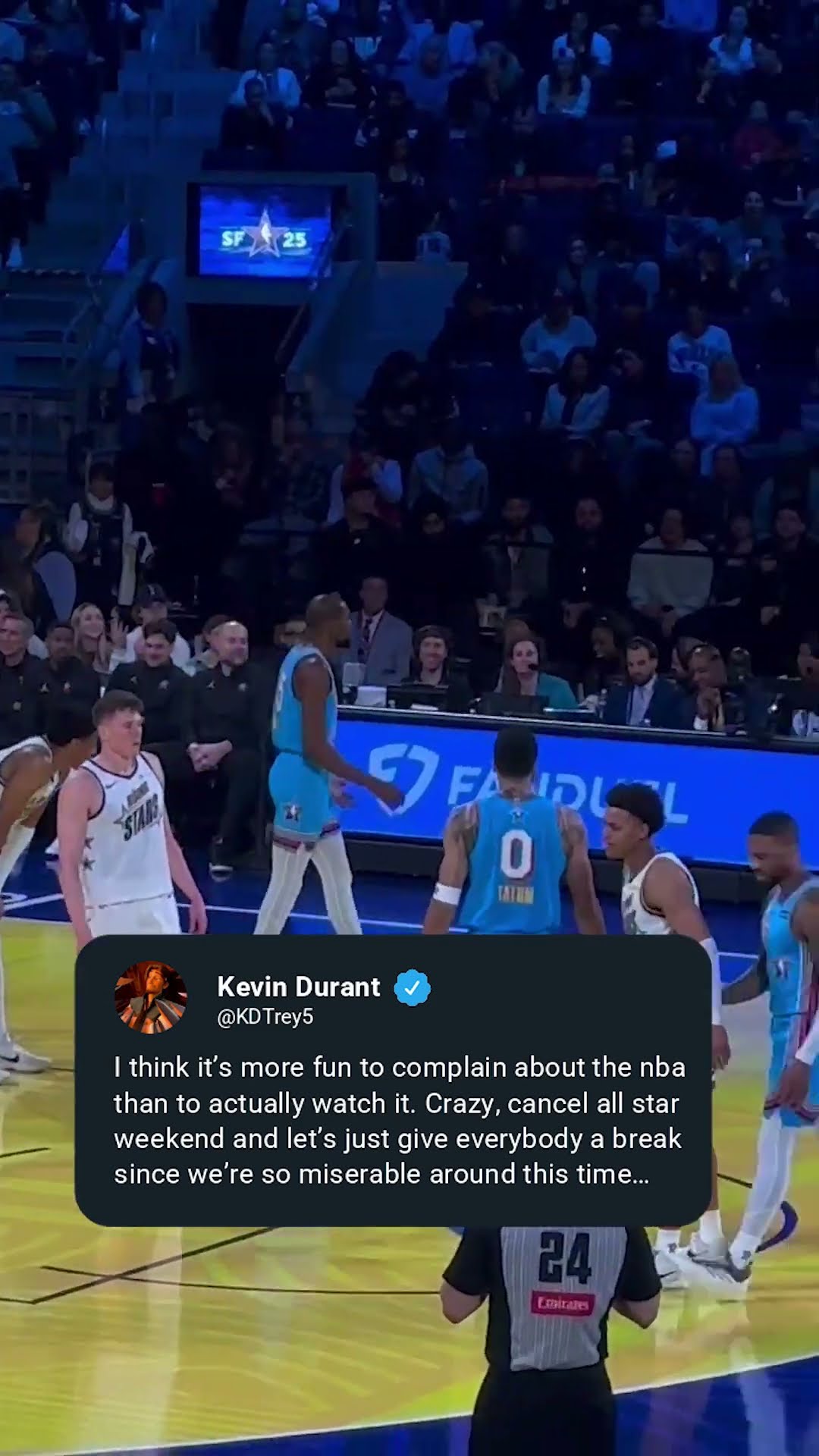 KD shares his thoughts on the All Star Game ? (via KDTrey5/X)