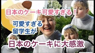 チェコの美人学生が日本のケーキ屋さんに行ってみた！Foreign people trying Japanese cake shop