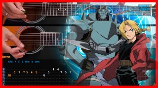 Fullmetal Alchemist: Brotherhood OP 4 - Period | Acoustic Guitar Lesson Cover [TAB + CHORDS]