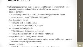 Audit Of Cash