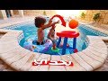 تحدي كرة السلة في المسبح | عبدالحفيظ رجع!!
