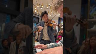 Video thumbnail of "I met @RayChenViolinist  at a SUPERMARKET in Paris 😱😱 #publicpiano #piano #violin"