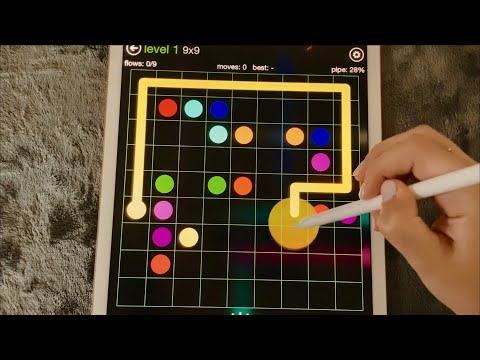 😴 iPad ASMR - Connecting the DOTS (Flow Free) - Clicky Whispering