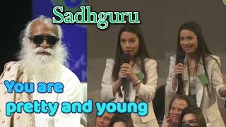 Beautiful girl asks Sadhguru how to motivate young people to save soil