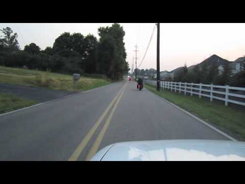 Electric Motorcycle on two-lane backroad