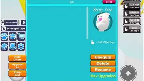 Hatched New Tapping Simulator Secret Pet: God