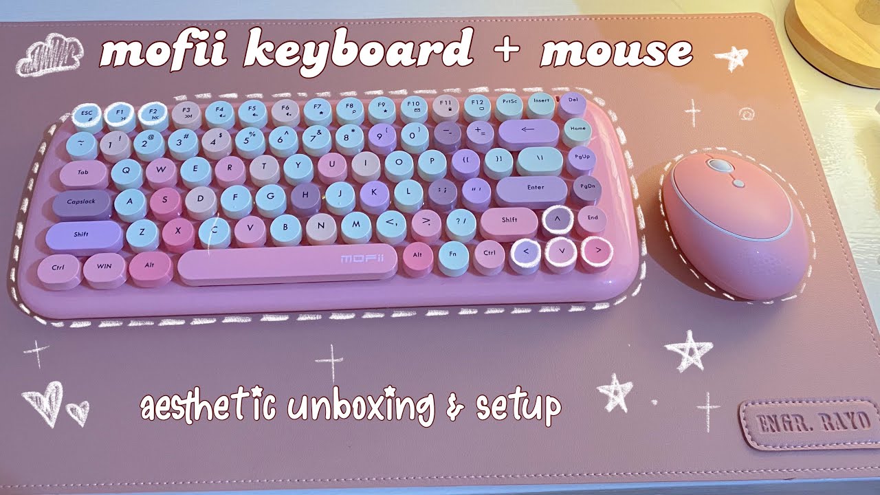 ☁️ unboxing pink candy mofii keyboard + mouse (aesthetic shopee finds)