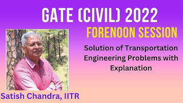#GATE2022 Solution of #GATE 2022 paper in Civil Engineering, Forenoon session. Transportation Engg.