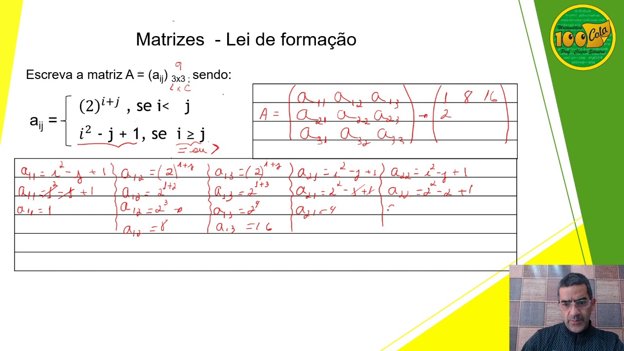 ESTUDO DAS MATRIZES - 6 - LEI DE FORMAÇÃO - YouTube