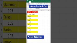 How to create a Isnumber function in Excel!