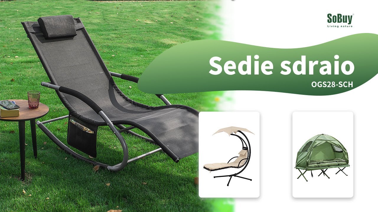 SoBuy sedie sdraio | Sedia a dondolo | Sdraio da giardino | Sdraia | Sdraio  mare | OGS28-SCH - YouTube