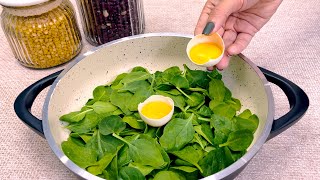 ONLY with spinach, mushrooms and eggs. Make delicious food in 10 minutes