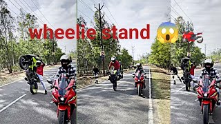To guys Aaj bhai log ke sath wheelie stand 😱 sikhane ke liye aye hai #wheelie #stand #vlog #viral