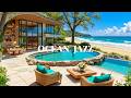 Paradise Beach House Jazz 🎷 Calming Smooth Jazz Instrumental & Gentle Waves to Unwind