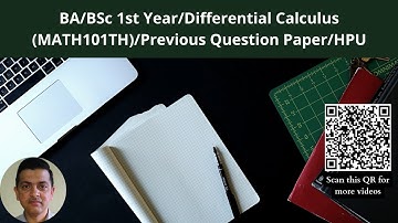 BA/BSc 1st Year/Differential Calculus (MATH101TH)/Previous Question Paper/HPU