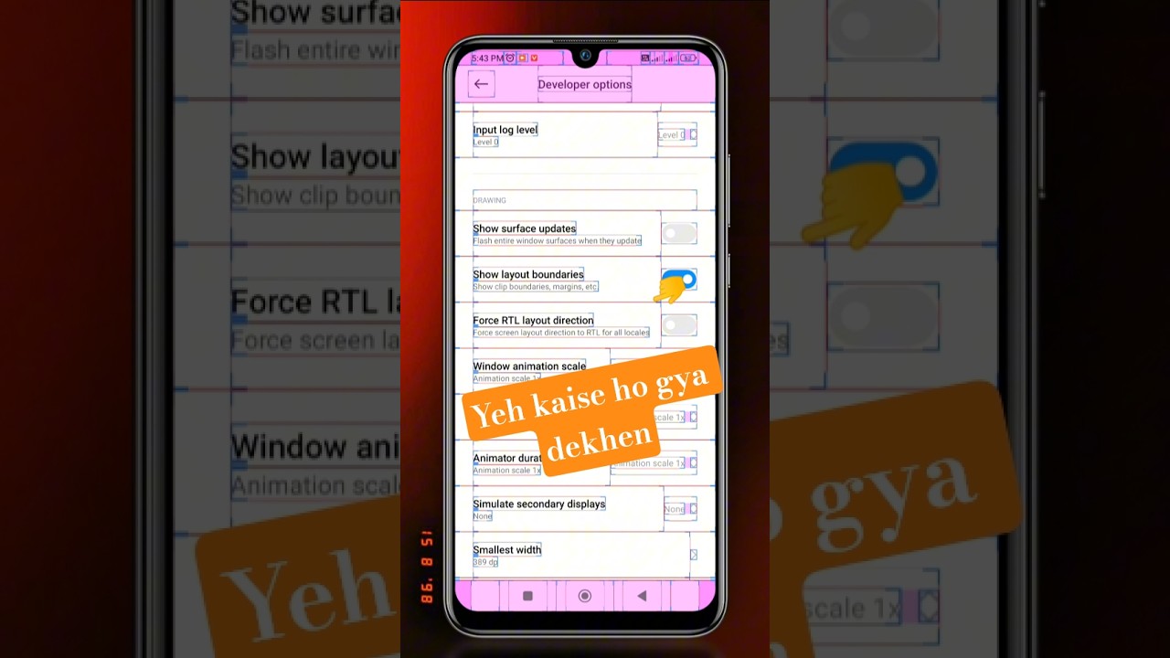 Show layout boundaries Show clip boundaries, margins | Redmi 9 power 