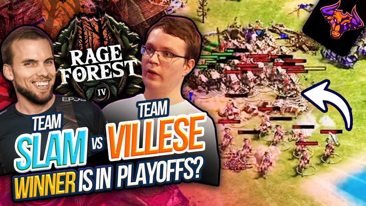 SLAM vs VILLESE on RAGE FOREST 4 winner get PLAYOFFS #ageofempires2 ...