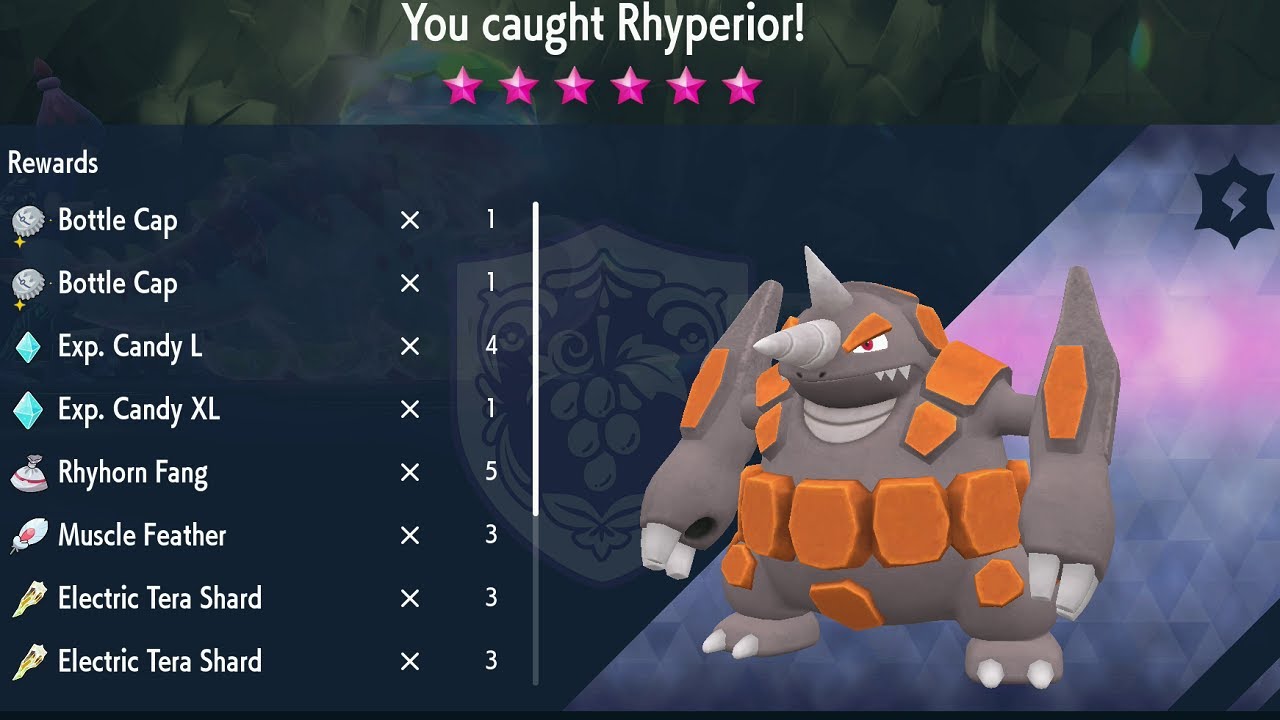 [Pokémon Violet] - Rhyperior {Solo Black Crystal Tera Raid 13}⚡ - YouTube