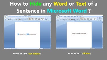 How to Hide any Word or Text of a Sentence in Microsoft Word ?