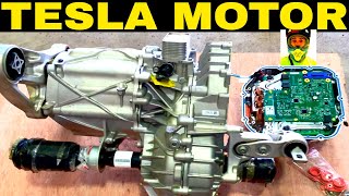 Inside 220Kw Front Tesla Motor Small Drive Unit Electronics Overview