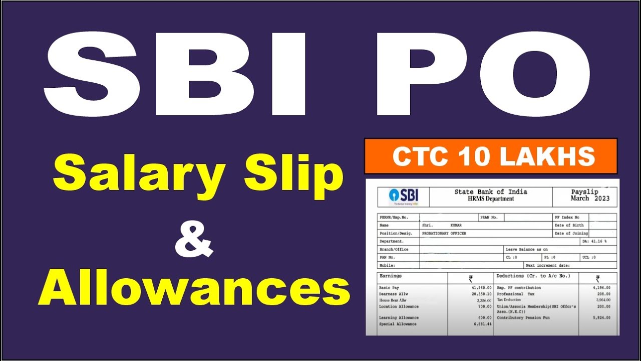 Latest SBI PO Salary Slip 2023 Allowances Perks And Ctc Xjam idya sbi-po-salary-2019-sbi-po-perks-and-benefits-sbi-po-salary-and