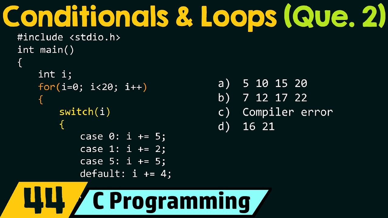Conditionals and Loops (Solved Problem 2) - YouTube