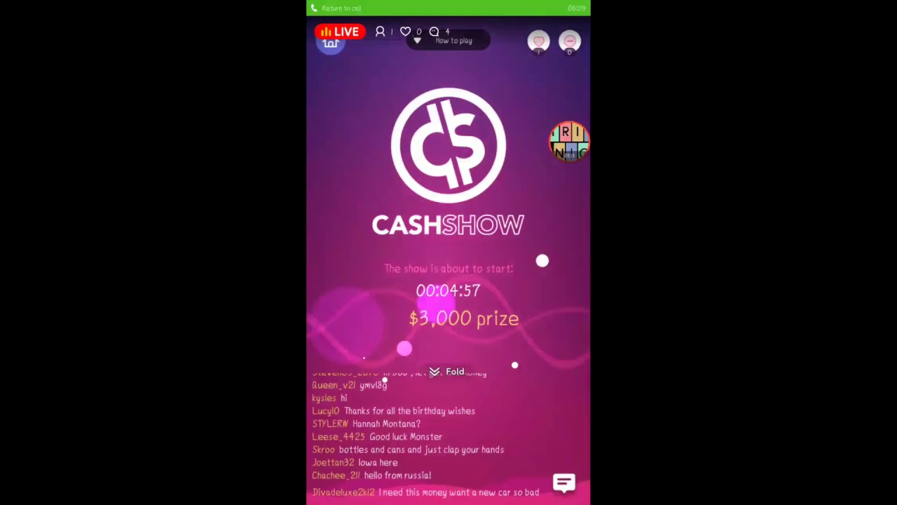 Cash show  by  trivia night