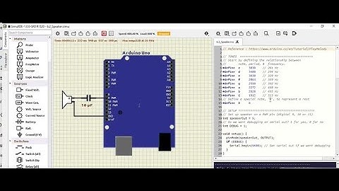 Arduino Simulation With Music Speaker in SimulIDE