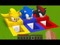 SECRET BASE SONIC vs BASE SUPER SONIC vs BASE SHADOW SONIC in Minecraft HOUSE - Gameplay Animation